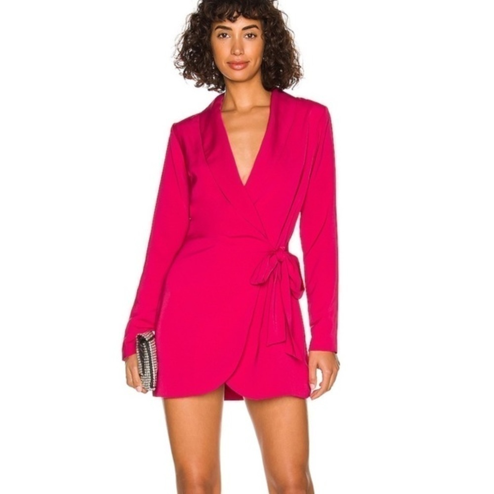 MORE TO COME Halley Blazer Wrap Dress - Hot Pink NEW with tags